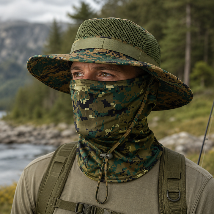 Mesh Fishing Boonie Hat Ice Silk Camouflage Round Brim Outdoor