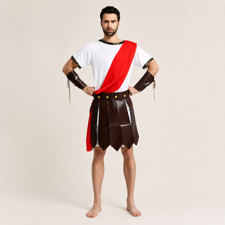 Roman Gladiator Costume Warrior Costume with Cape for Men and Women
