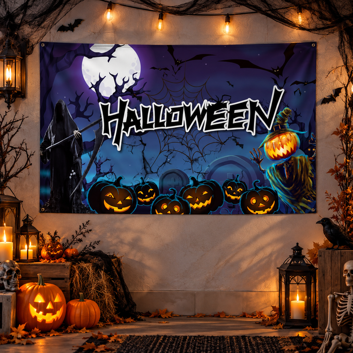 Halloween Wall Tapestry Day of the Dead Banner Party Backdrop Decor
