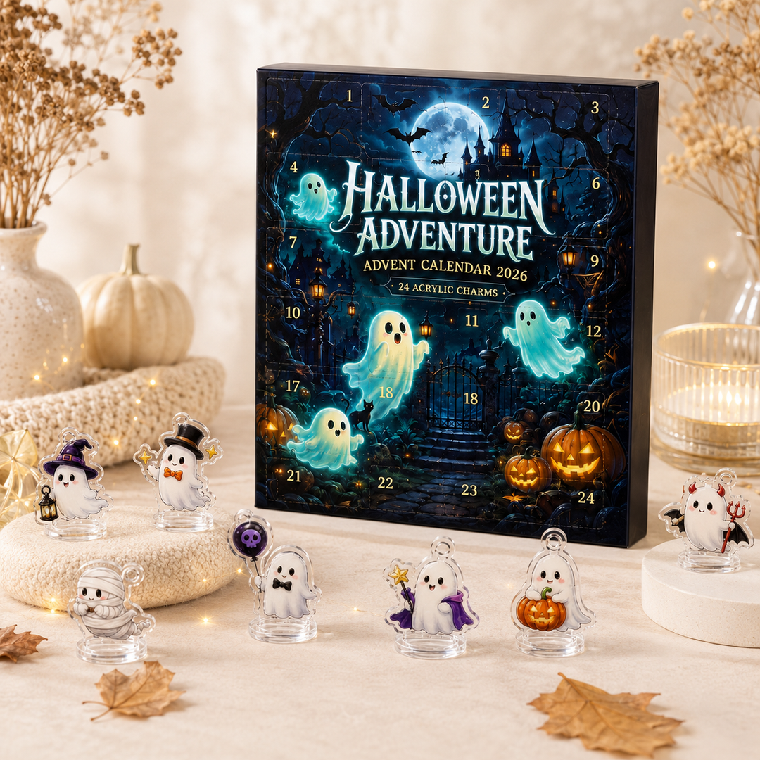 Halloween Ghost Advent Calendar with 24 Acrylic Charms