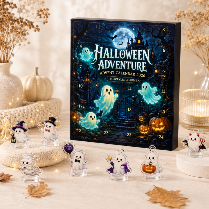 Halloween Ghost Advent Calendar with 24 Acrylic Charms