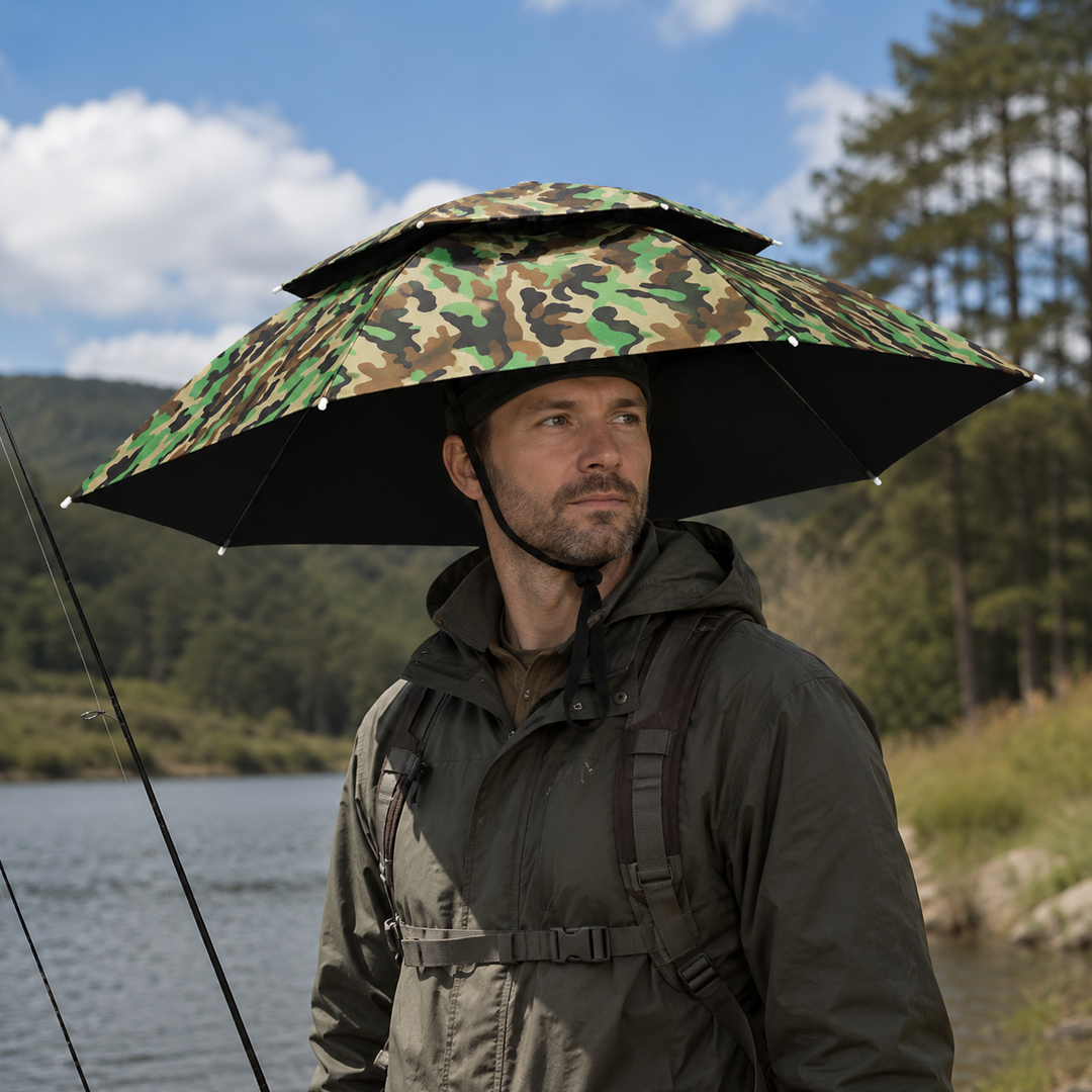Fishing Head Umbrella Hat Rain-Proof Sunshade Cap Outdoor