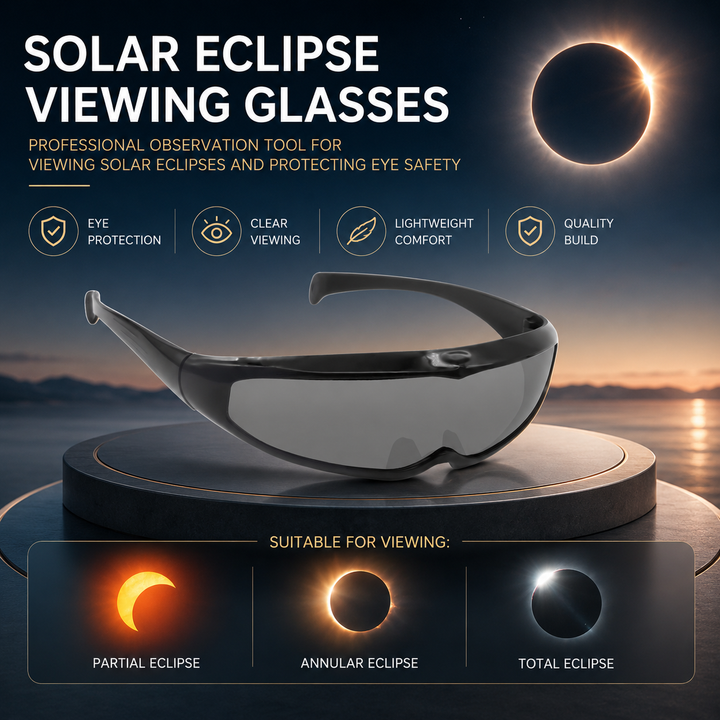 Solar Eclipse Glasses with Case Protective Sport Eyewear for Safe Eclipse Watching