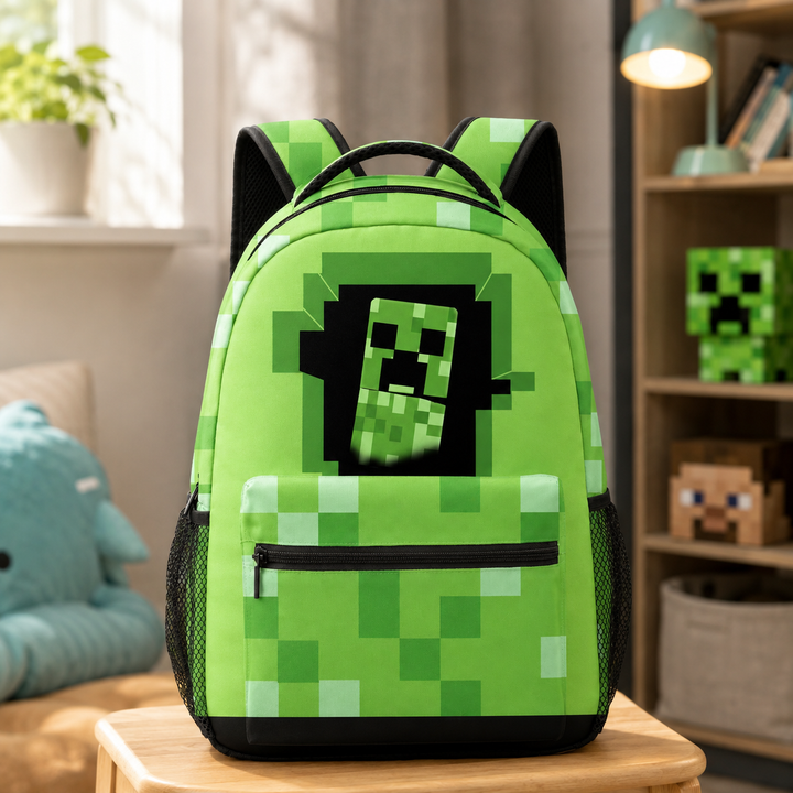 Minecraft Boys and Girls School Backpack, Double-Sided Print 20L Lightweight Bookbag