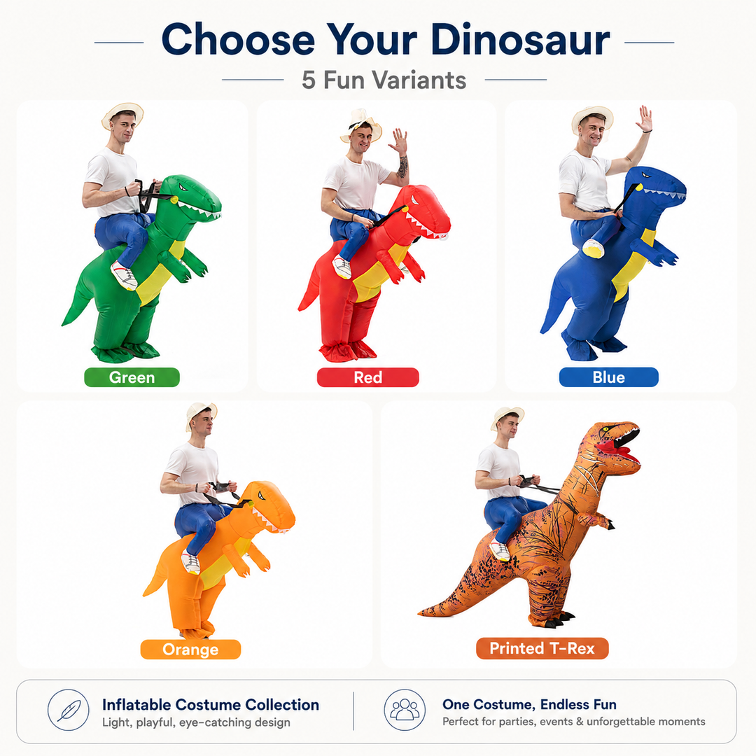 T-Rex Ride-On Inflatable Dinosaur Costume for Halloween