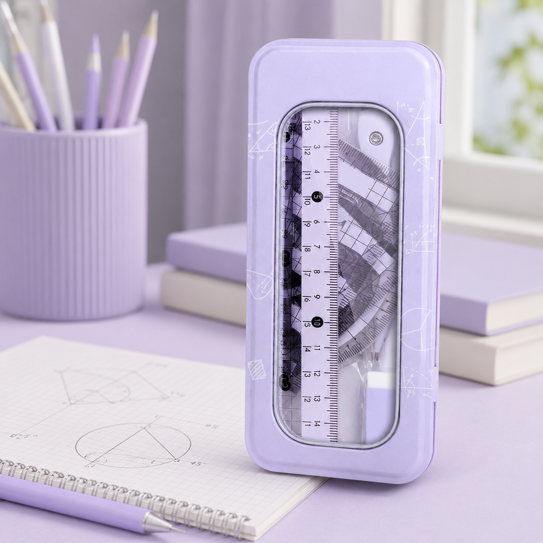 8 Piece Compass and Ruler Set for Students