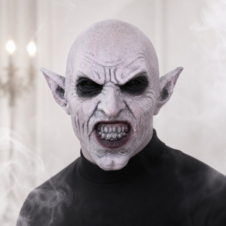 Nosferatu Vampire Grey Latex Mask for Halloween Horror