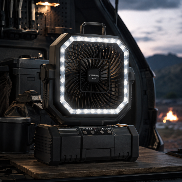 Camping Radiator Fan 20000mAh LED Lantern 8-Speed Outdoor Tent Jobsite