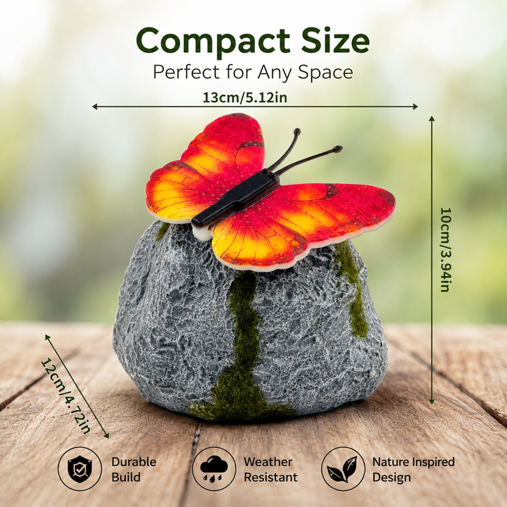 Solar Simulated Stone Butterfly Lamp Outdoor Garden Yard Decoration Landscape Lighting