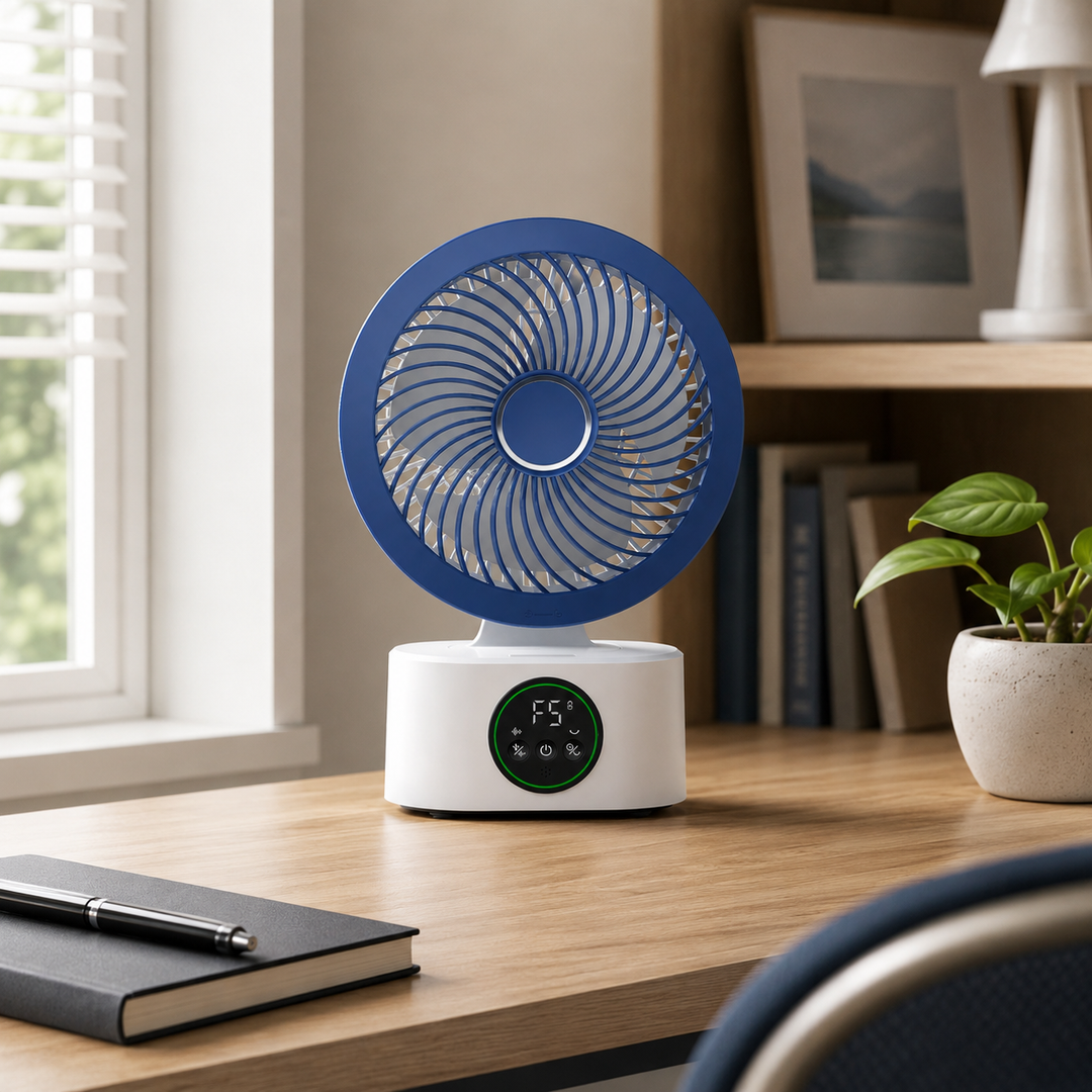 Wall-Hanging Fan Remote Voice USB Rechargeable Folding Nightlight Cooler