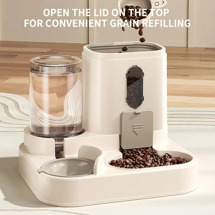 2 in 1 Dog Cat Feeder Water Dispenser Bowl Circular