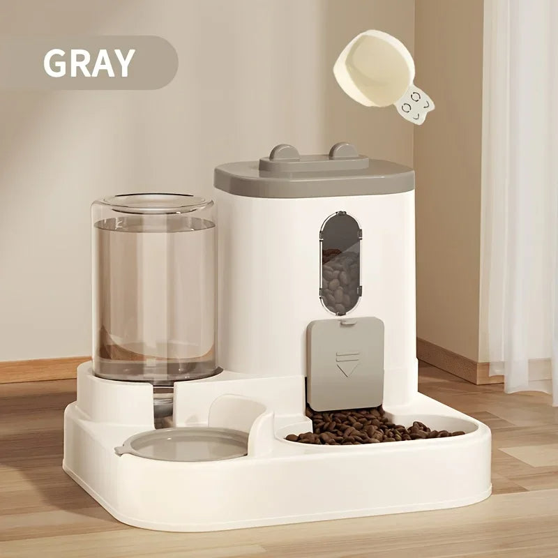 2 in 1 Dog Cat Feeder Water Dispenser Bowl Circular