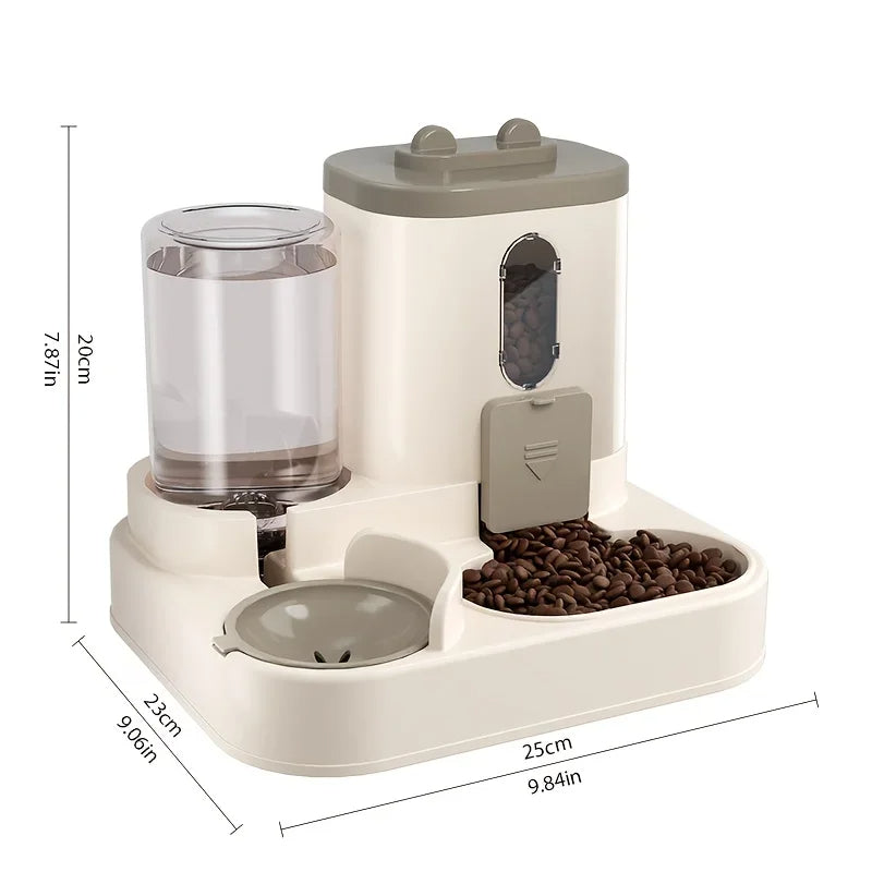 2 in 1 Dog Cat Feeder Water Dispenser Bowl Circular