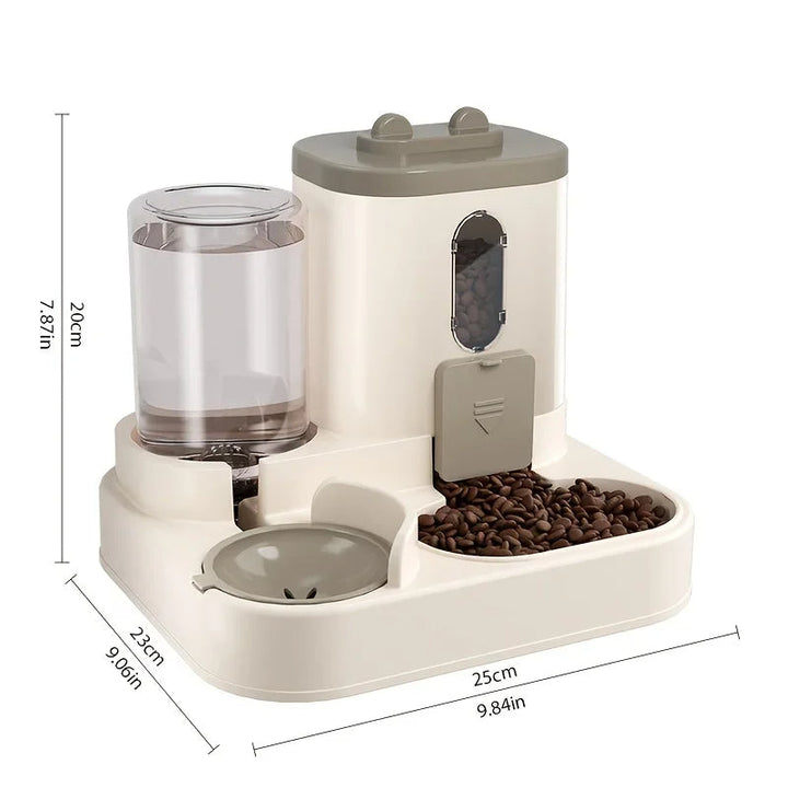 2 in 1 Dog Cat Feeder Water Dispenser Bowl Circular