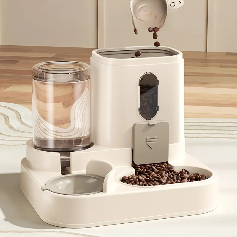 2 in 1 Dog Cat Feeder Water Dispenser Bowl Circular