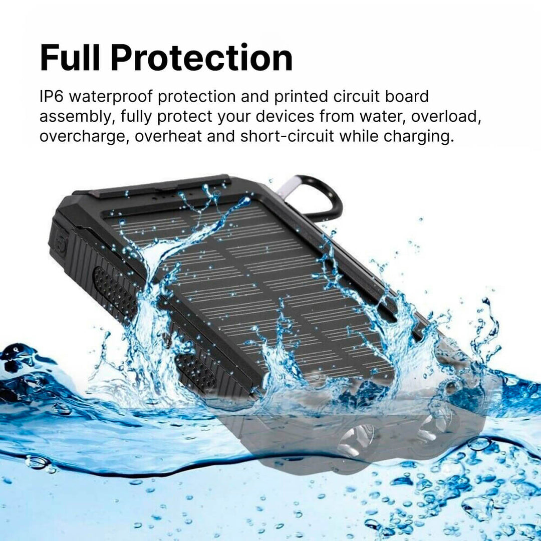 20000mAh Solar Power Bank Waterproof Portable Charger