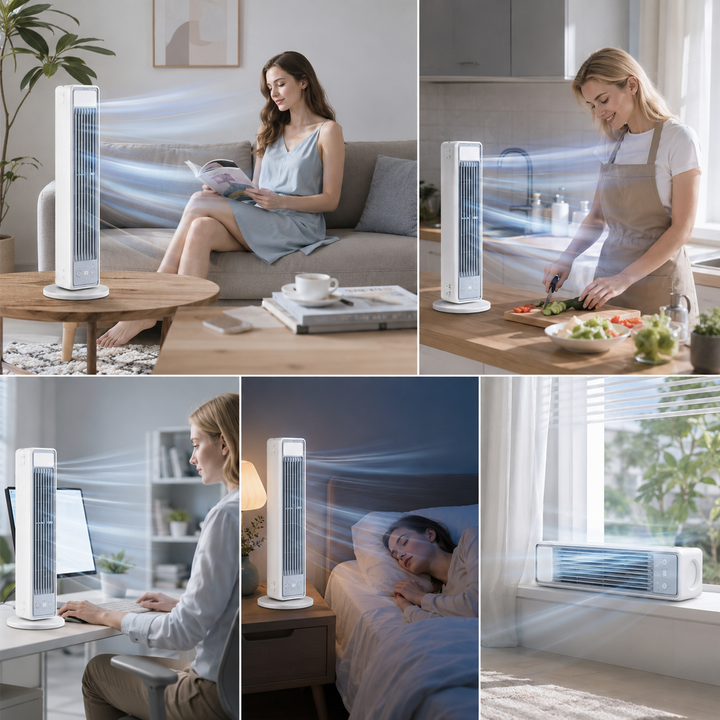 Wall-Mounted Silent Leafless Fan Office Home Air Cooler Strong Wind Summer