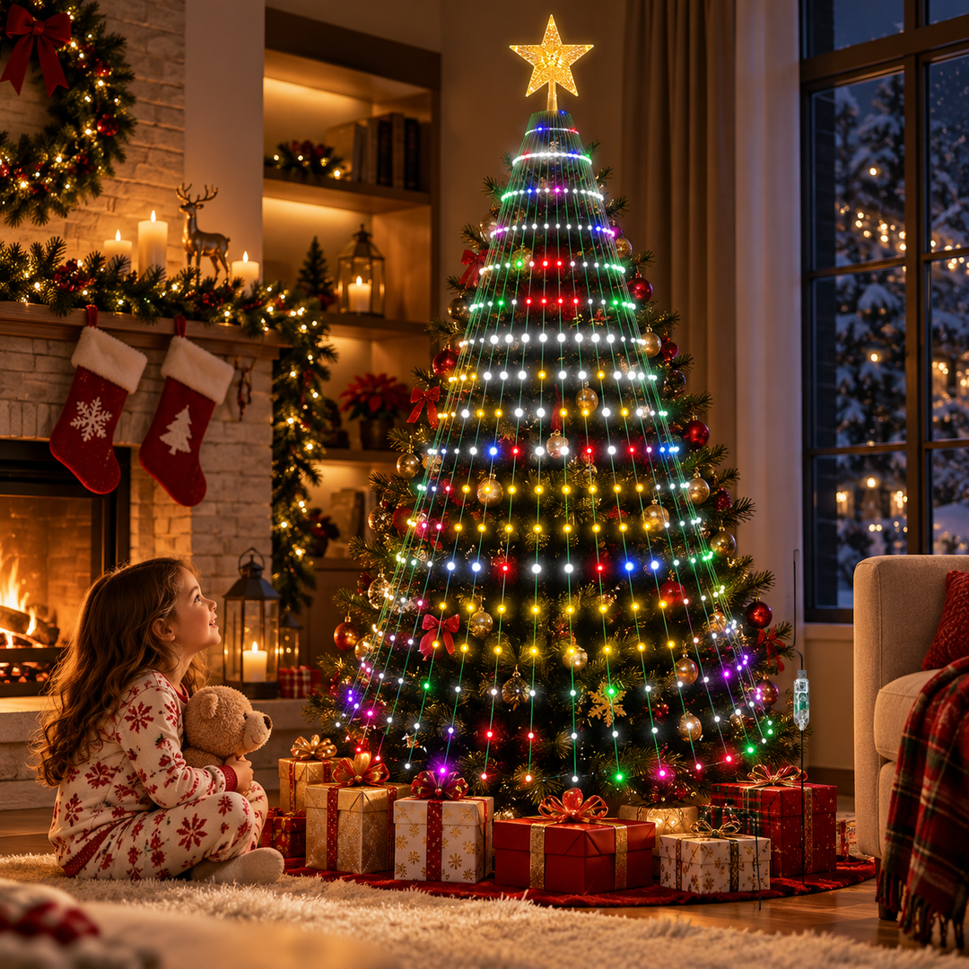 Smart Christmas Tree Lights with Star Topper App Remote LED Strands