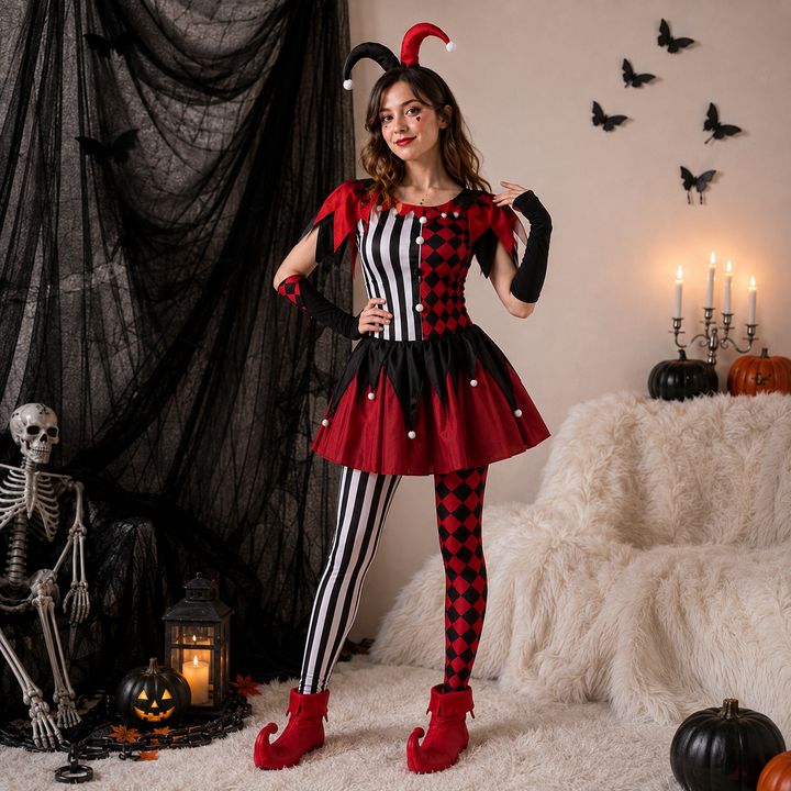 Harley Quinn Dress Costume for Women Halloween Costume