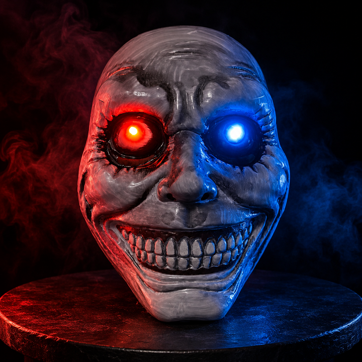 Glowing Skull Mask LED Eyes Halloween Costume Prop