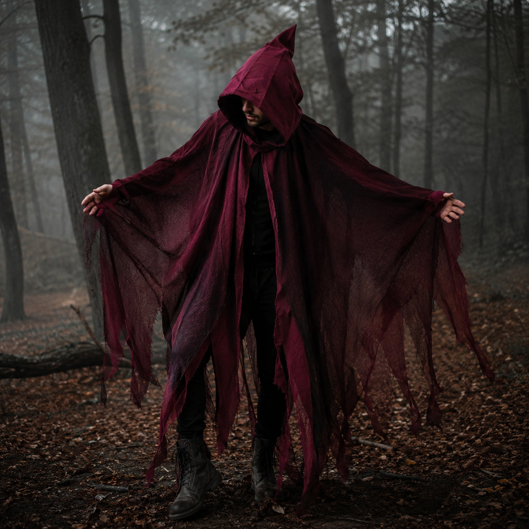 Adult Zombie Skull Cape Costume Halloween Skull Mask Haunted House Escape Room Cosplay