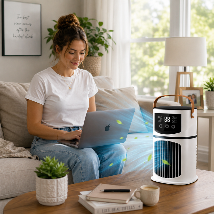 Portable Air Conditioner Desk Fan Spray Humidifier Timer Quiet Air Cooling