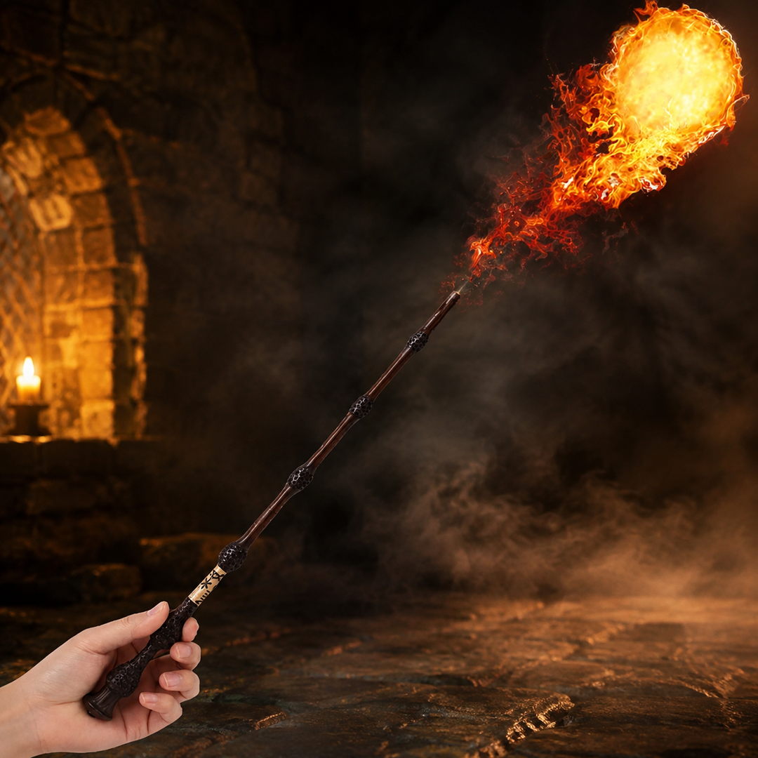 Halloween Magic Wand, Real Fireball Shooting Prop for Parties and Performances