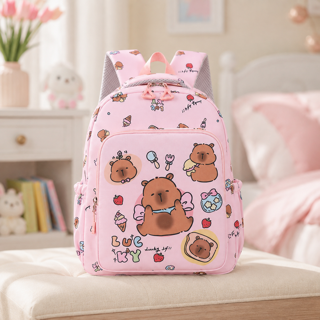 Kapibala Capybara Girls School Backpack for Primary Students