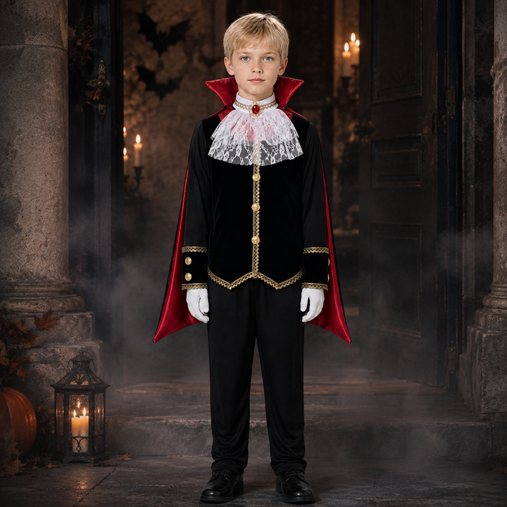 Vampire Costume for Girls with Cape and Vest Halloween Costume