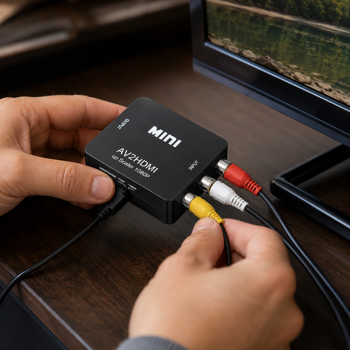 RCA to HDMI Converter Adapter AV 1080P Composite CVBS for TV Retro Console