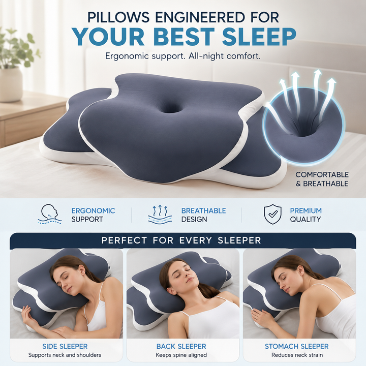 Memory Foam Cervical Pillow Neck Pain Relief Ergonomic Orthopedic Neck Support