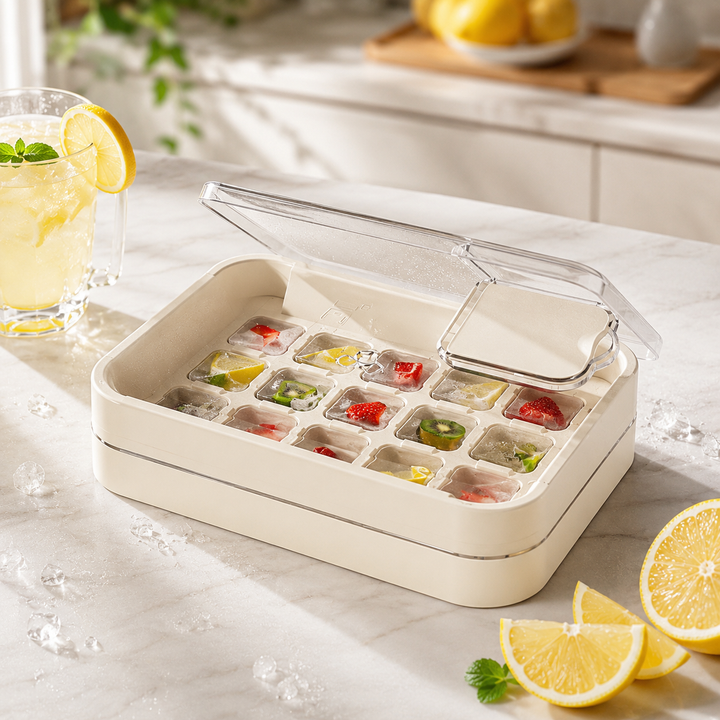 Press Type Ice Cube Mold Household Food Grade Ice Maker Tray Large Storage