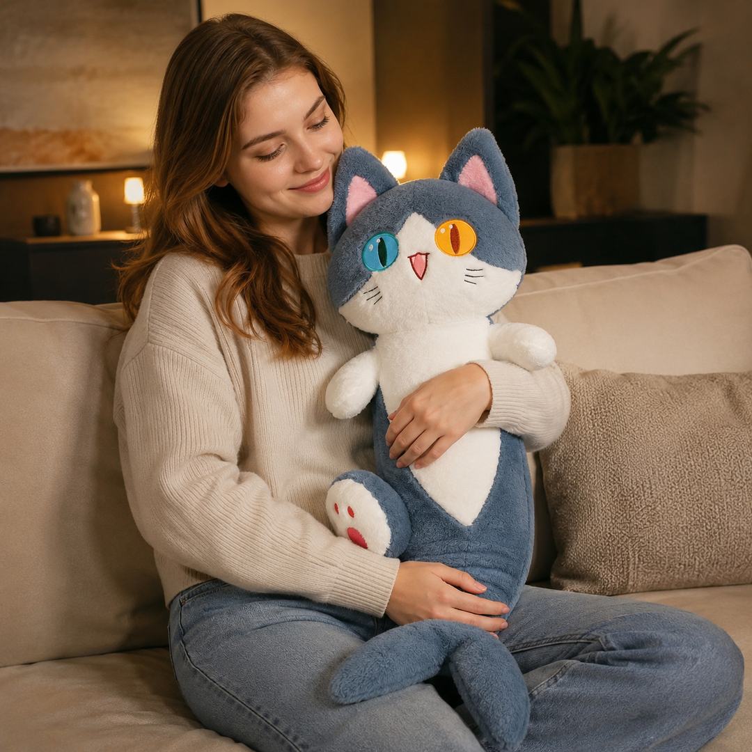 Shark Cat Doll Sleeping Pillow Kawaii Plush Leg Clip Toy