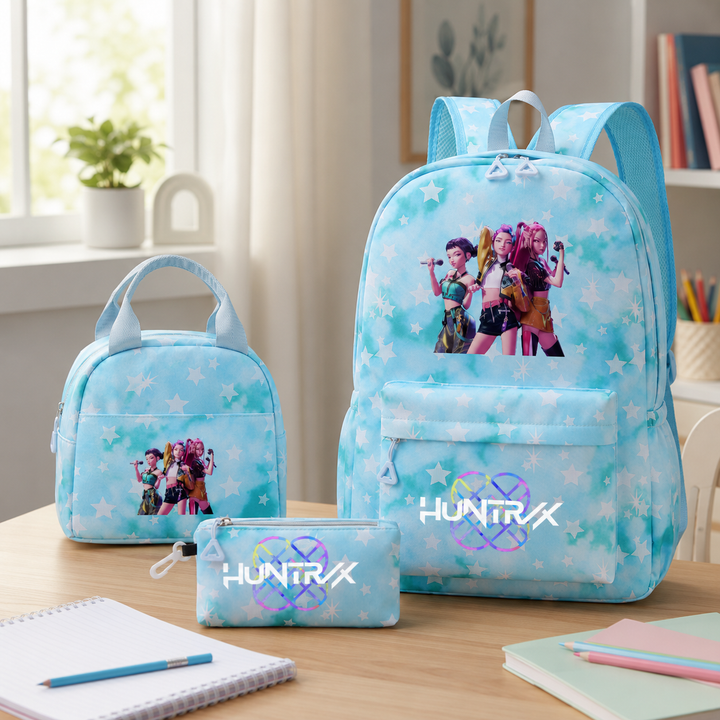 KPop Demon Hunters 3-Piece School Backpack Set with Lunch Bag and Pencil Case