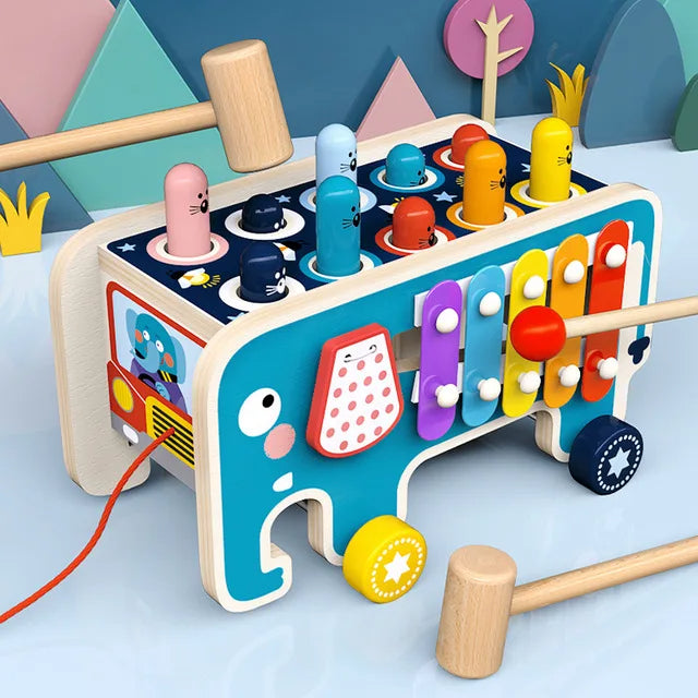 Montessori Wooden Elephant Motor Skills Toy