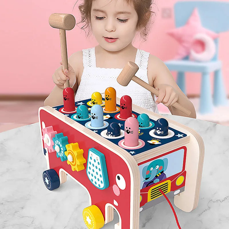 Montessori Wooden Elephant Motor Skills Toy