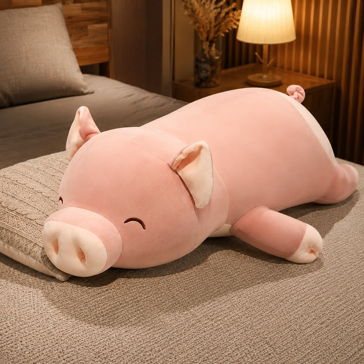 Big Squishy Pig Plush Toy Soft Piggy Pillow Comforting Kids Gift