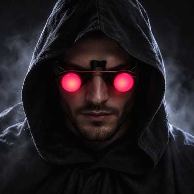 Halloween Horror Red Eye Glasses Glow in the Dark Prop