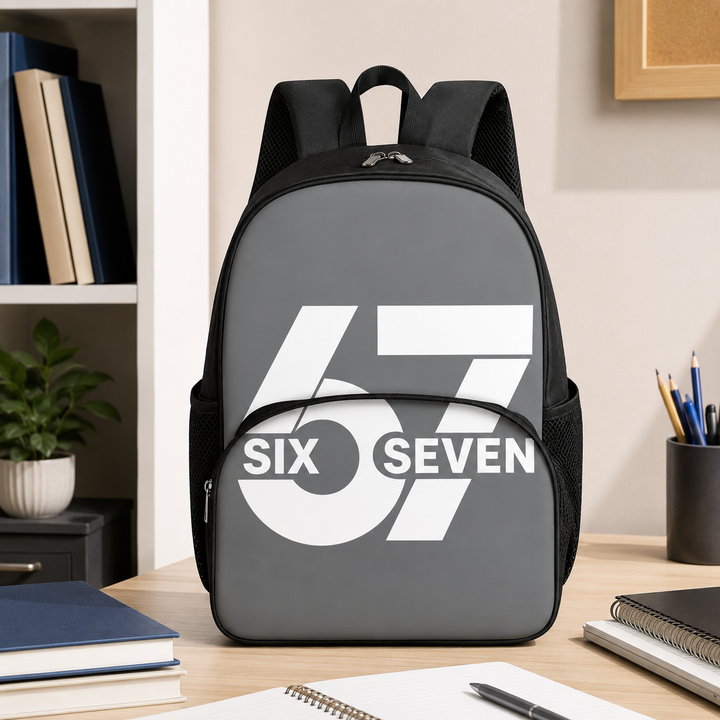 Six Seven 67 Kids Round Pocket School Backpack
