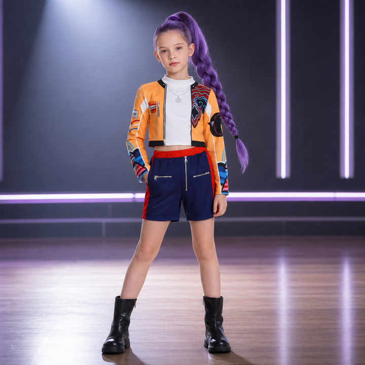 Girls Sparkle Star Print Performance Costume Set