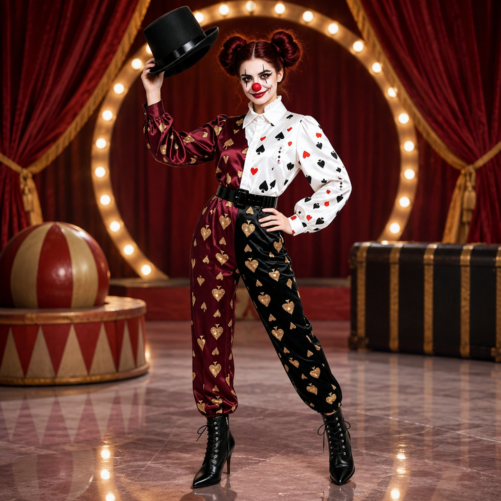 Playing Card Circus Costume Jumpsuit for Men and Women