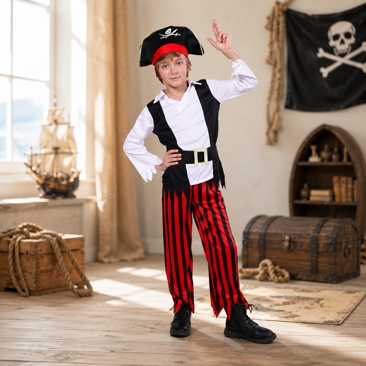 Kids Pirate Captain Costume with Hat Halloween Costume