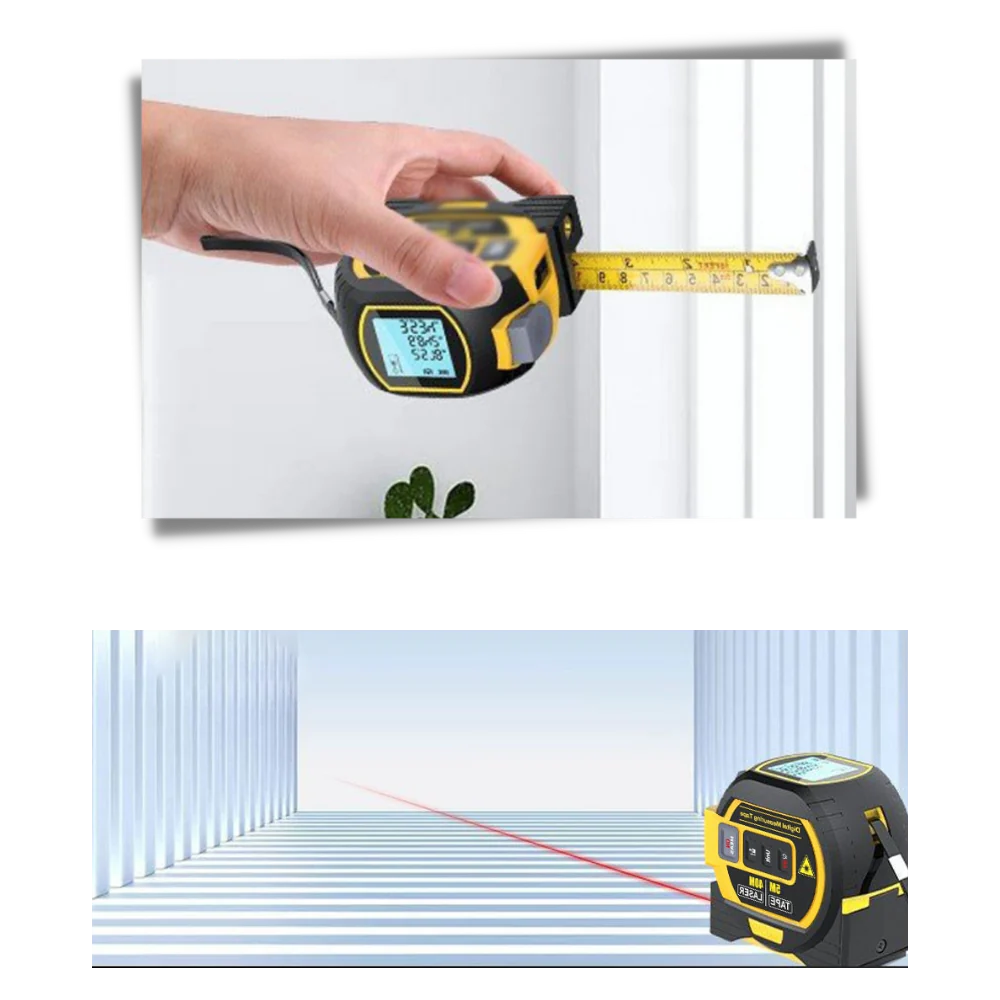 3-in-1 Laser Tape Measure Tool 40M Volume Measurement