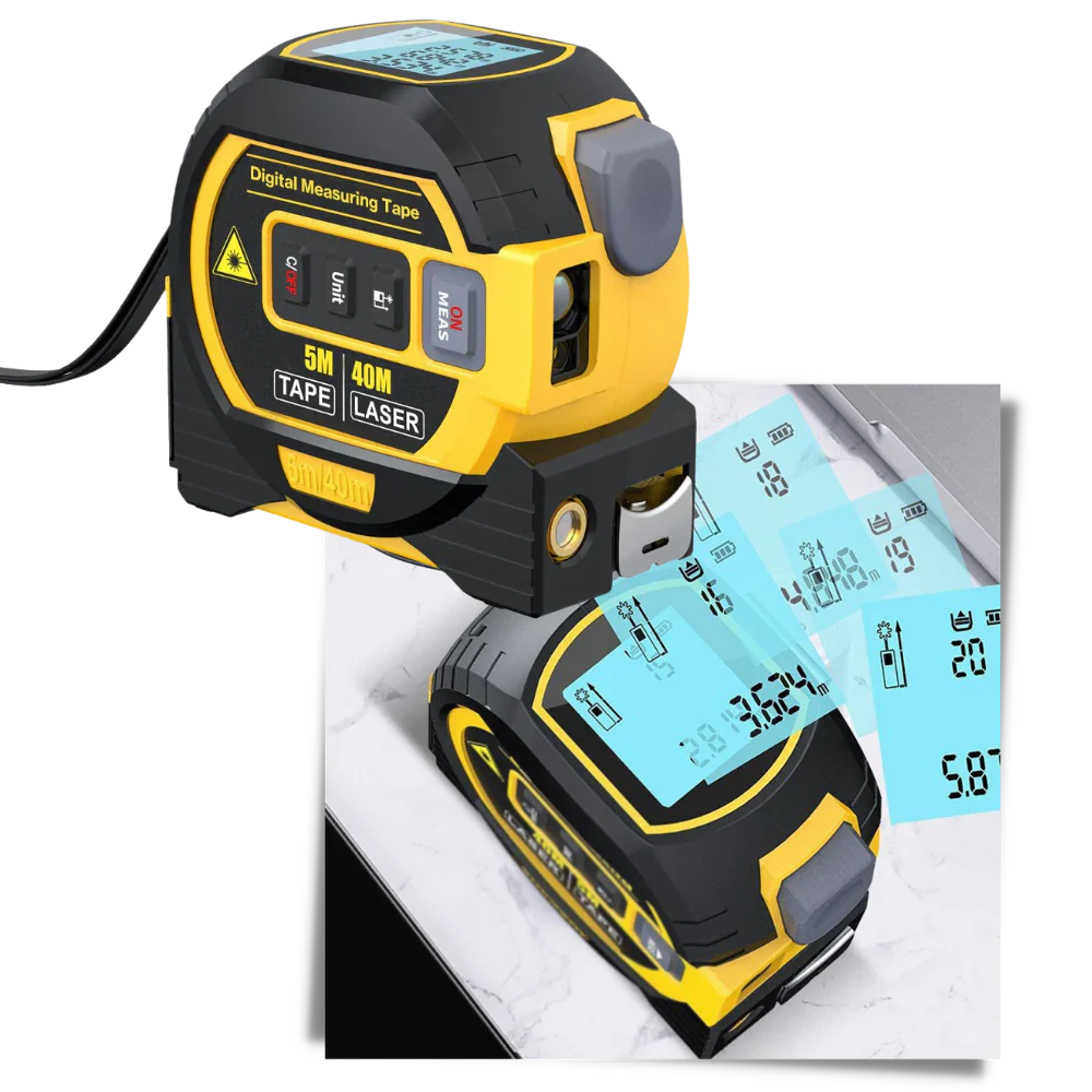 3-in-1 Laser Tape Measure Tool 40M Volume Measurement