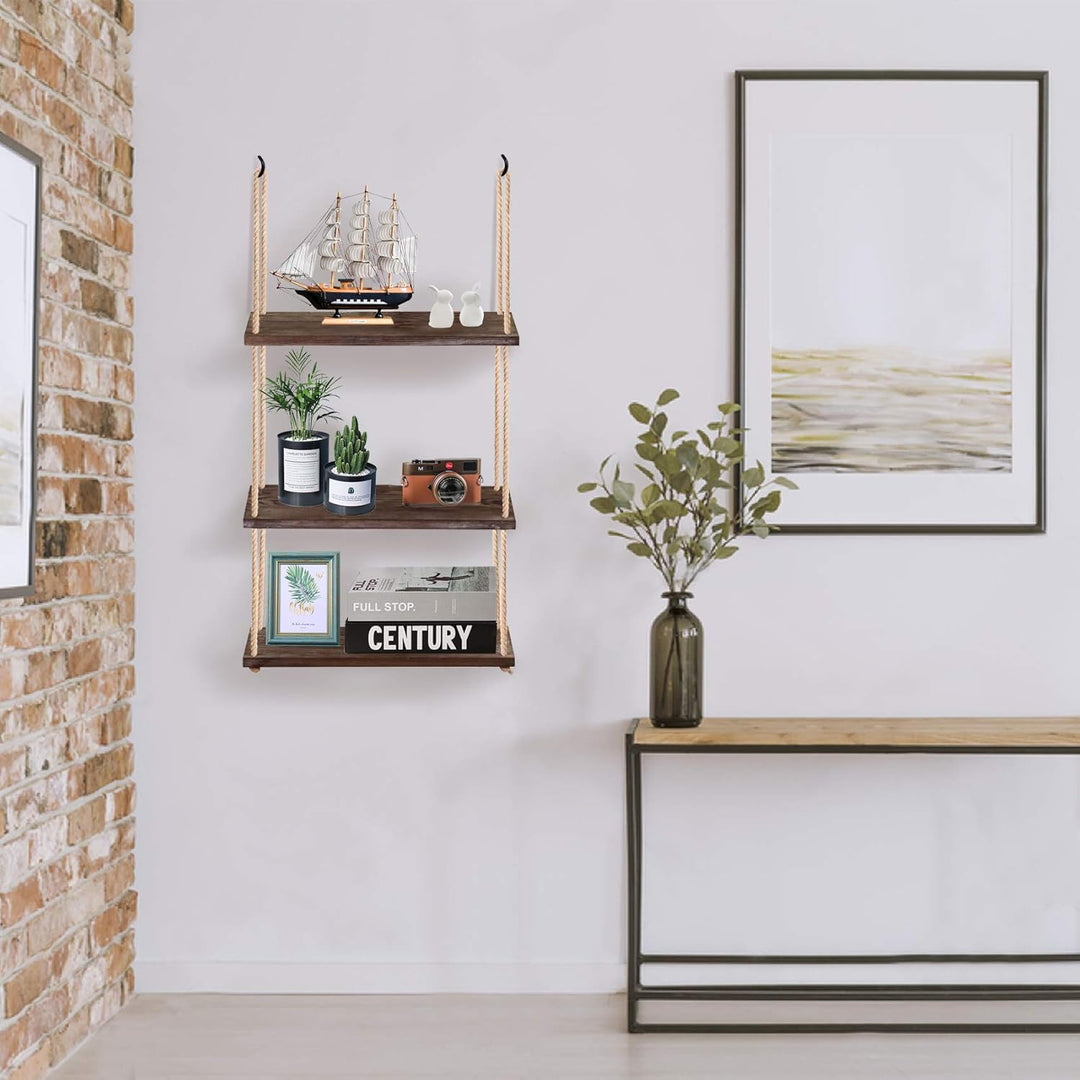 3-Tier Wall Shelf Hanging Shelf for Indoor Plants