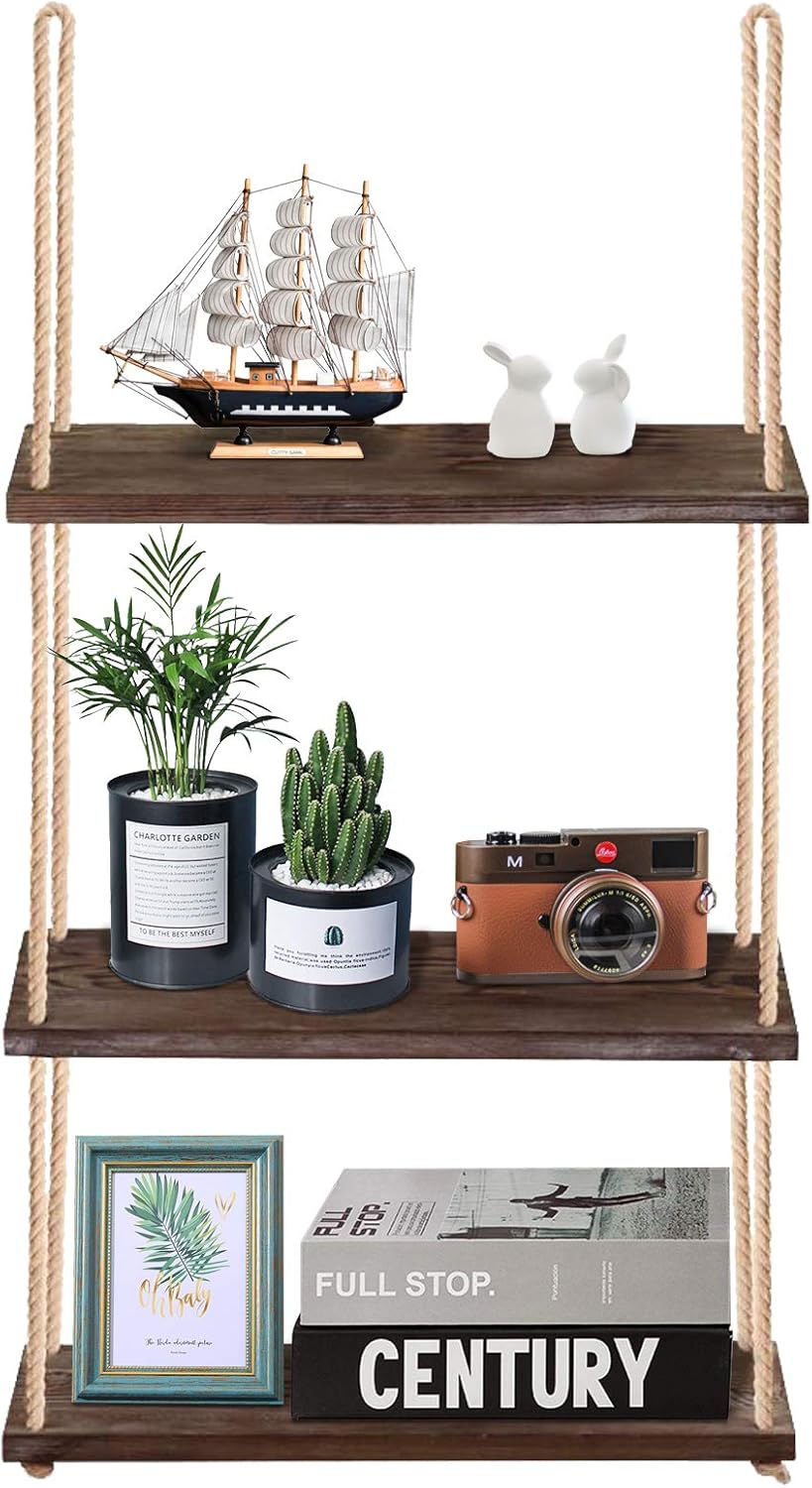 3-Tier Wall Shelf Hanging Shelf for Indoor Plants