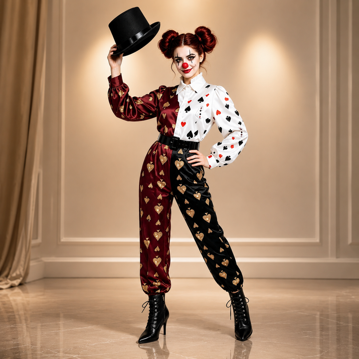 Playing Card Circus Costume Jumpsuit for Men and Women