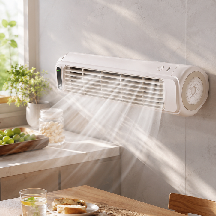 Household Small Silent Wall Mounted Fan No Drill Kitchen Bathroom Dormitory