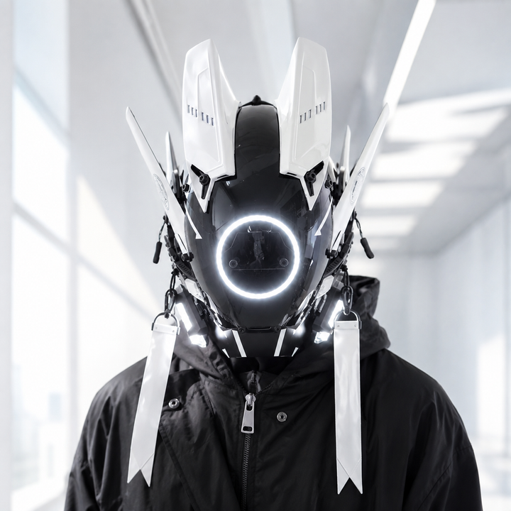 Cyberpunk LED Light-Up Helmet Mask for Rave Festival Costume