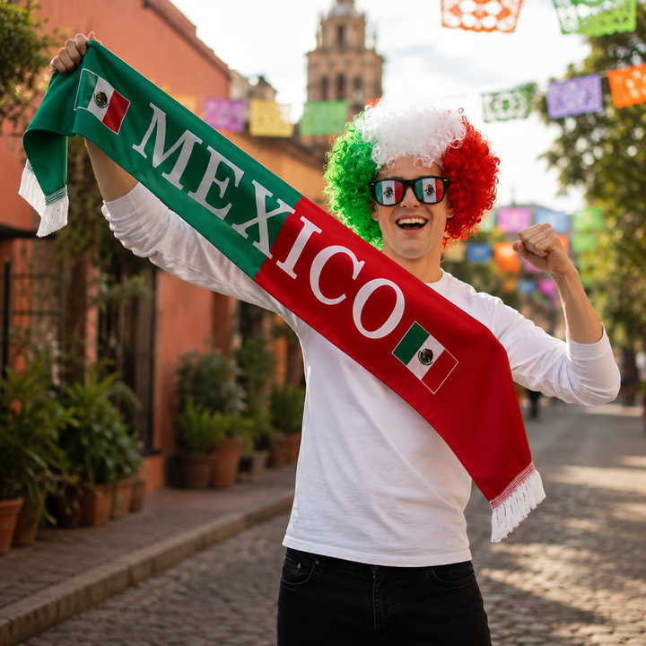 Country Flag Headband Afro Wig Hat Sports Fan Kit Sunglasses Scarf World Cup Independence Day